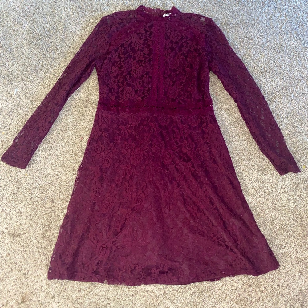 Maroon Lace Dress